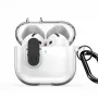 Dux Ducis funda PECL Series PC+TPU con gancho para Apple AirPods 4 negro transparente