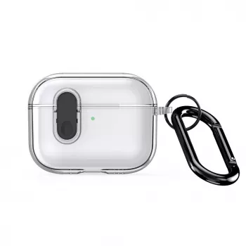 Funda Dux Ducis PECL Series de PC+TPU con gancho para Apple AirPods Pro 3 negra transparente