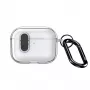 Funda Dux Ducis PECL Series de PC+TPU con gancho para Apple AirPods Pro 3 negra transparente