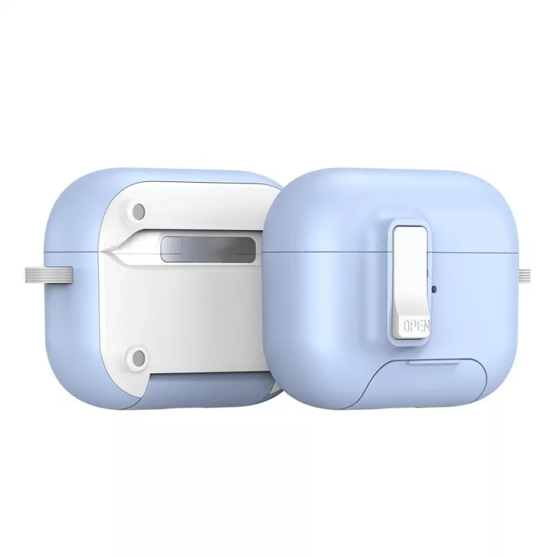Dux Ducis Funda PC+TPU serie PECQ con gancho para Apple AirPods Pro 3 blanca azul