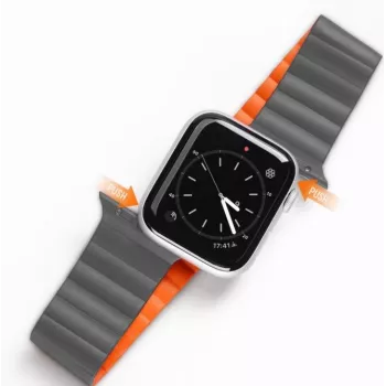 Dux Ducis Correa magnética para reloj Apple Watch 7/6/5/4/3/2 / SE (41/40/38mm) Magnetic gris naranja