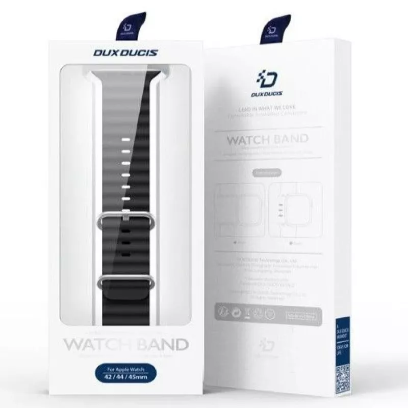Dux Ducis Correa de silicona para Apple Watch 42/44/45/46/49mm Negra