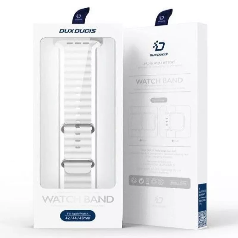 Dux Ducis Correa de silicona para Apple Watch 42/44/45/46/49MM blanca