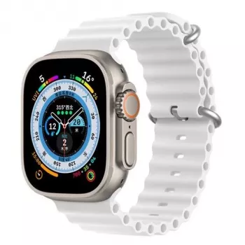 Dux Ducis Correa de silicona para Apple Watch 42/44/45/46/49MM blanca