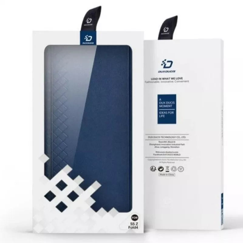 Funda cartera abatible Dux Ducis Bril Series para Samsung Galaxy Z Fold4, azul oscuro
