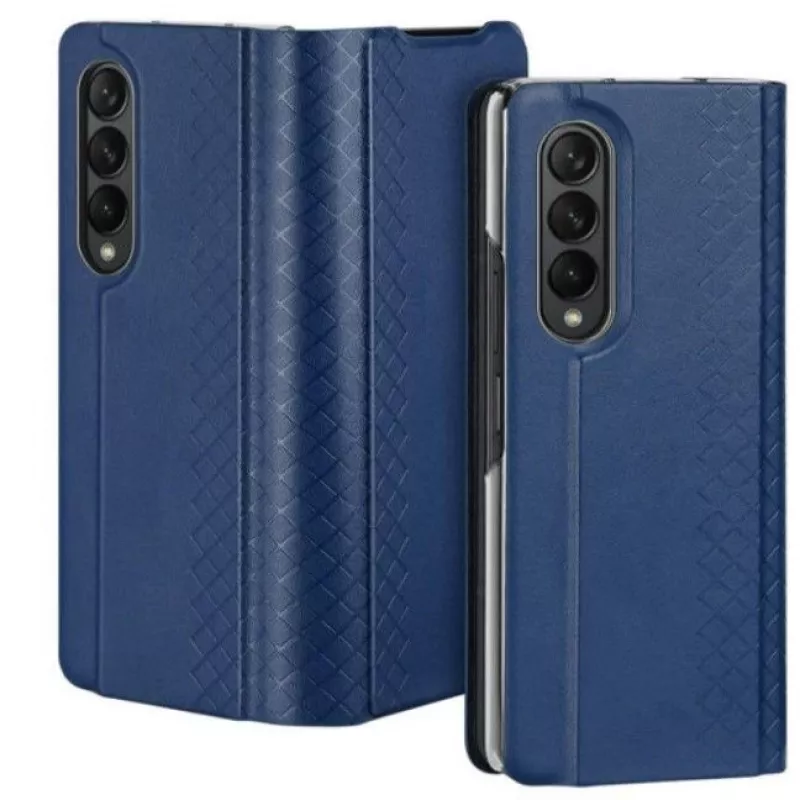 Funda cartera abatible Dux Ducis Bril Series para Samsung Galaxy Z Fold4, azul oscuro