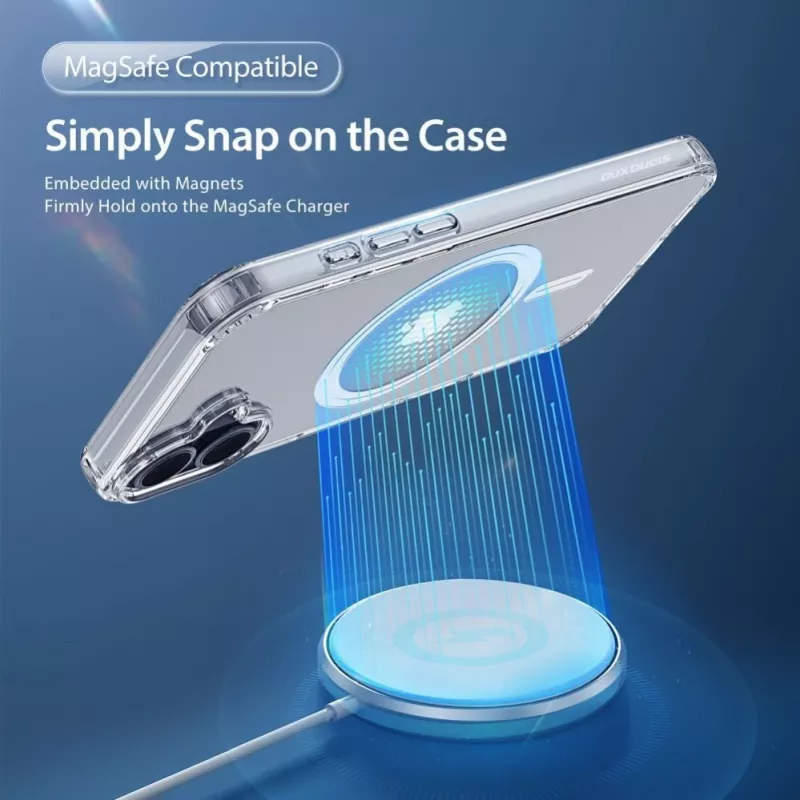 DUX DUCIS Clin Mag funda para iPhone 16, transparente, compatible con MagSafe