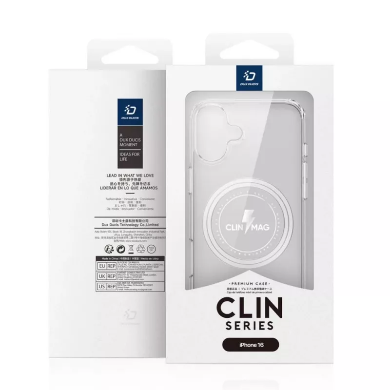 DUX DUCIS Clin Mag funda para iPhone 16, transparente, compatible con MagSafe