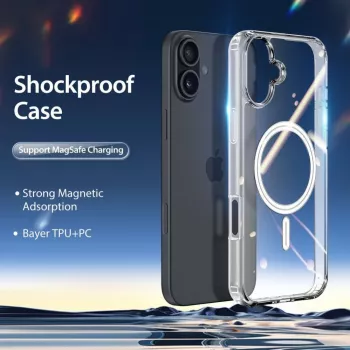 DUX DUCIS Clin Mag funda para iPhone 16, transparente, compatible con MagSafe