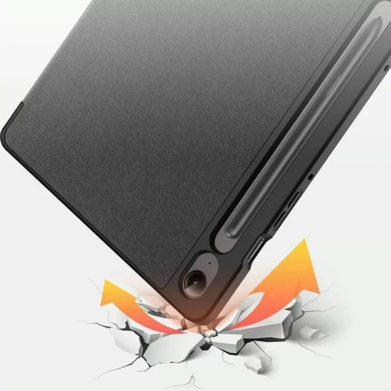 Funda plegable Dux Ducis Domo Series con almacenamiento para lápiz para Samsung Galaxy Tab S9 FE/S10 FE, negra