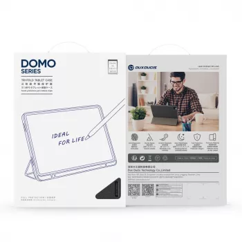 Dux Ducis funda para tablet Domo Series con soporte tríptico de piel PU para Samsung Galaxy Tab A9 / Tab A11, Azul