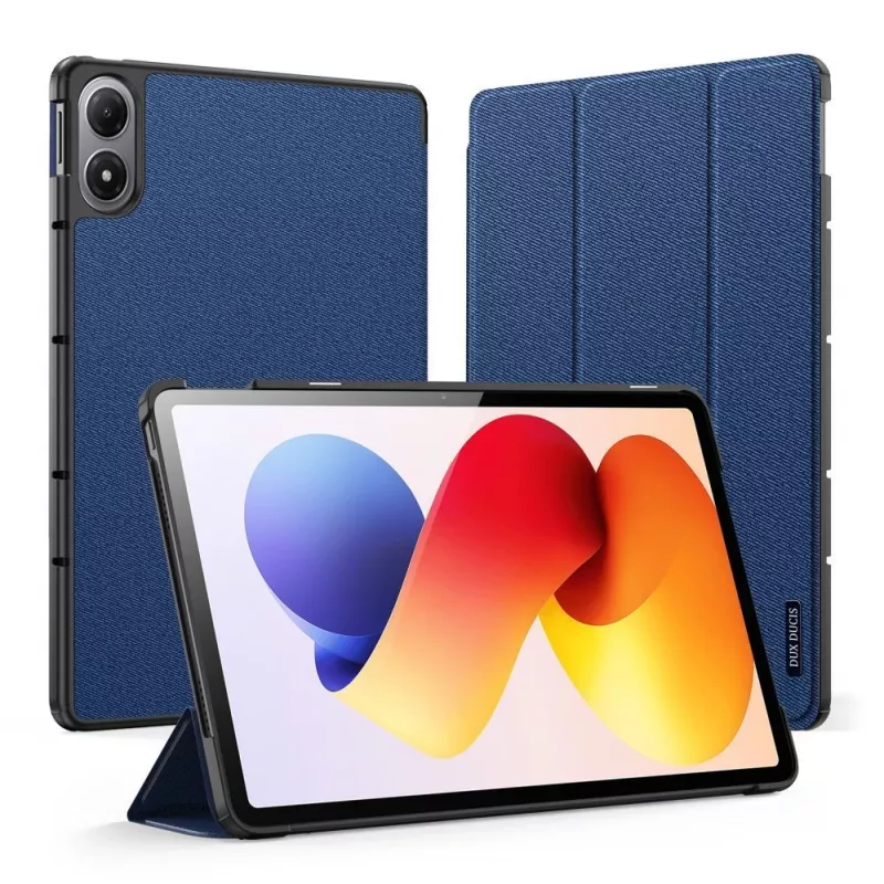 Dux Ducis Domo Series funda para tableta de piel sintética PU con soporte Tri-fold para Xiaomi Redmi Pad 2 Pro, azul