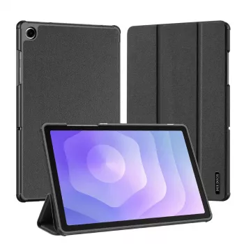 Dux Ducis Galaxy Tab A9 Plus / Tab A11 Plus funda tableta Domo Series tri-fold con soporte de piel PU negra
