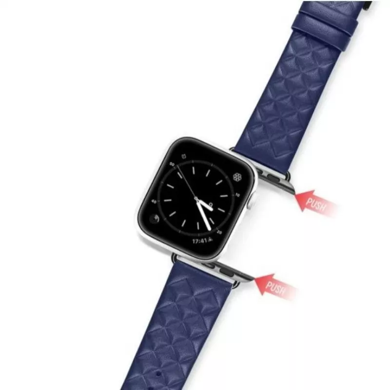 Dux Ducis Correa de piel auténtica para Apple Watch 38/40/41mm - Azul