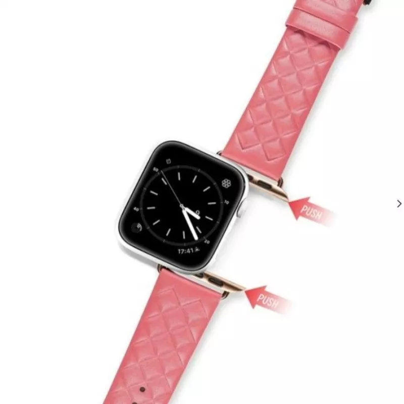 Correa de piel auténtica Dux Ducis para Apple Watch Series 7/6/5/4/3/2/SE (38/40/41mm) - Roja