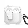 Dux Ducis Funda PC+TPU con gancho serie PECP para AirPods 4, Blanco