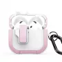 Dux Ducis PECP Series funda PC+TPU con gancho para AirPods 4, blanco rosa