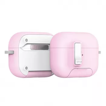Dux Ducis PECQ Series Funda PC+TPU con gancho para Apple AirPods Pro 3, blanco/rosa