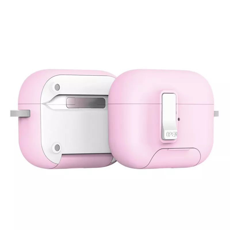 Dux Ducis PECQ Series Funda PC+TPU con gancho para Apple AirPods Pro 3, blanco/rosa