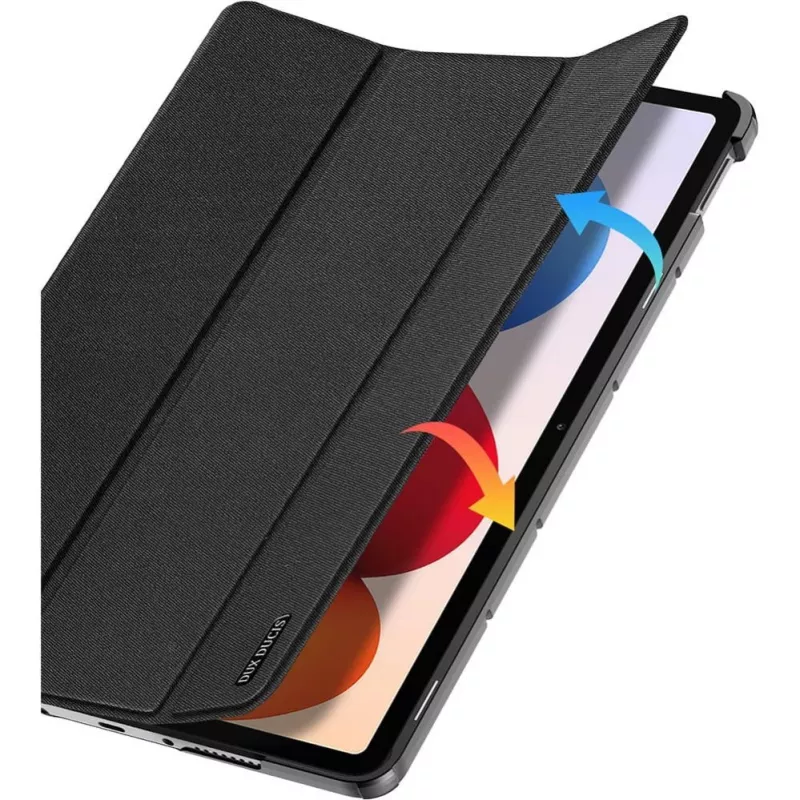 Dux Ducis Redmi Pad 2 Pro Domo Series funda para tablet tri-fold con soporte de piel sintética negra