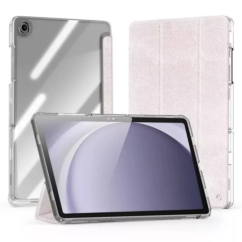 Dux Ducis Samsung Galaxy Tab A9 Plus Funda TPU+PC+Piel Transparente Rosa claro