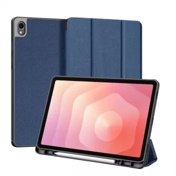 Dux Ducis Samsung Galaxy Tab S11 Domo Series Funda para tablet de PU con soporte tri-fold azul