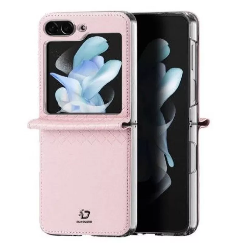 Dux Ducis Funda tipo cartera Flip de piel para Samsung Galaxy Z Flip5 5G Pink