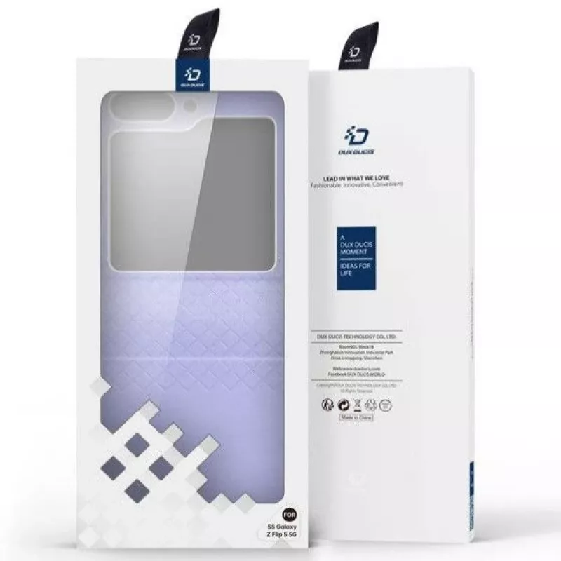 Dux Ducis Samsung Galaxy Z Flip5 5G funda cartera de piel Flip Purple
