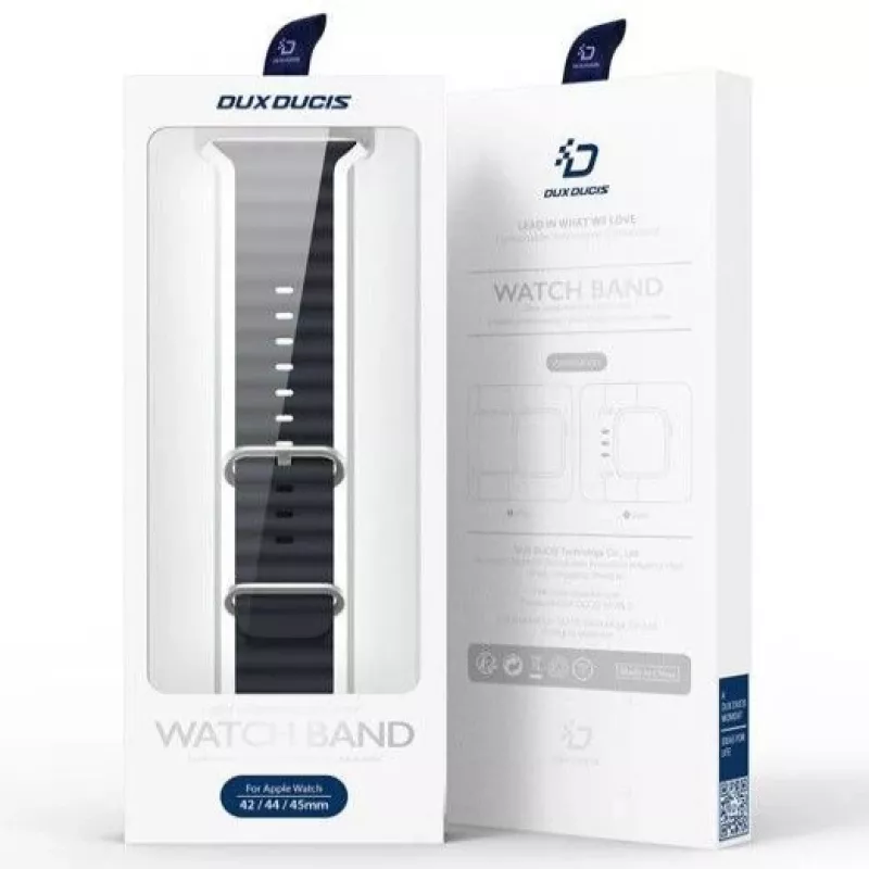 Dux Ducis Correa de silicona para reloj Apple Watch Series 8/7/6/5/4/3/2/SE (38/40/41mm) - gris