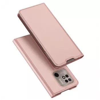 Dux Ducis Skin Pro funda tipo flip para Xiaomi Redmi 10C, piel PU con compartimento para tarjetas y función de soporte, rosa