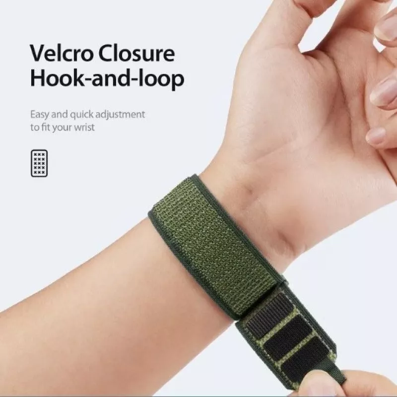 DUX DUCIS correa deportiva de velcro para Apple Watch 42/44/45/46/49mm verde