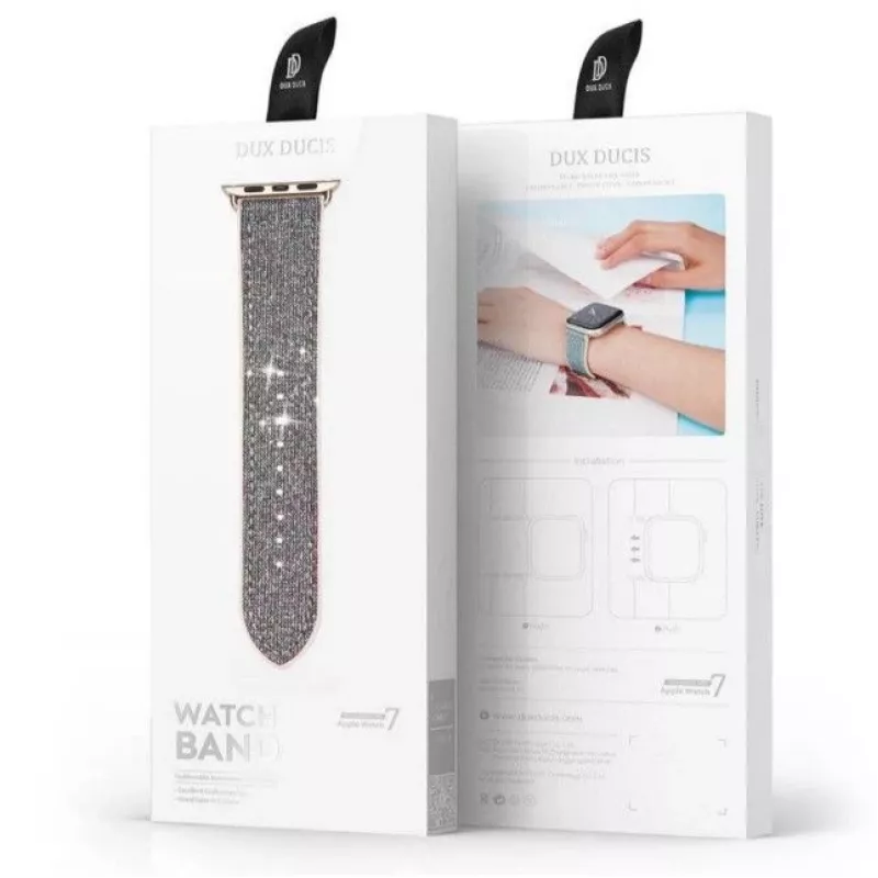 Dux Ducis Correa para Apple Watch 7/6/5/4/3/2/SE (41/40/38mm), Pulsera, Plata