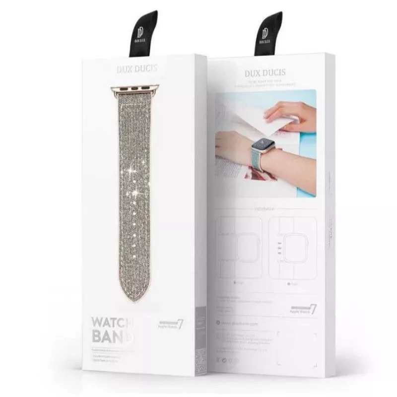 Dux Ducis Correa para Apple Watch 7/6/5/4/3/2/SE (41/40/38mm), pulsera, plateado