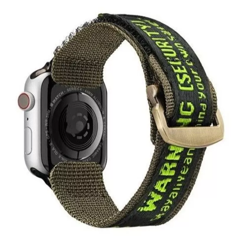 Correa Dux Ducis (versión de exterior) para Apple Watch Ultra, SE, 8, 7, 6, 5, 4, 3, 2, 1 (49, 45, 44, 42 mm) correa de nailon negra verde