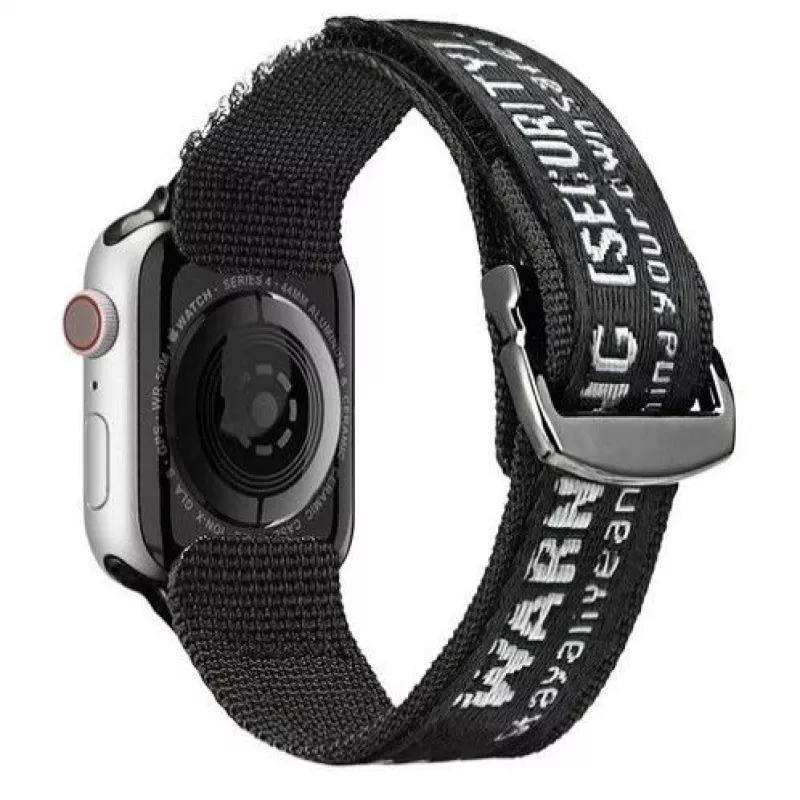 Dux Ducis correa (versión de exterior) para Apple Watch Ultra, SE, Series 8, 7, 6, 5, 4, 3, 2, 1 (49, 45, 44, 42 mm) correa de nailon negra plateada