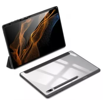 Funda inteligente con tapa Toby Armored Flip Dux Ducis para Samsung Galaxy Tab S8 Ultra con soporte para lápiz negro