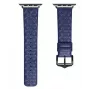 Dux Ducis Correa de piel Trap para Apple Watch 7/6/5/4/3/2/SE (45/44/42mm) Correa de piel auténtica Azul