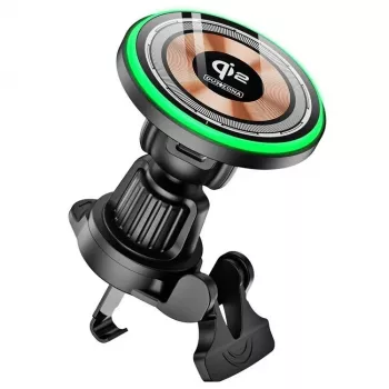 Cargador inalámbrico magnético para coche Duzzona V5 Qi2 15W Transparente