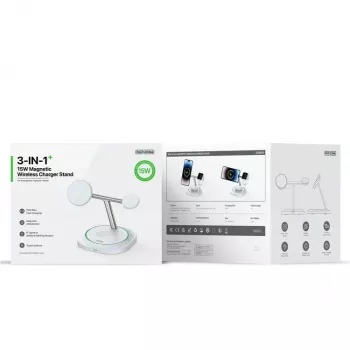 Duzzona W16 15W 3 en 1 Cargador inalámbrico magnético Blanco