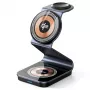 Soporte de carga inalámbrica Duzzona W21 3 en 1 15W para teléfono auriculares y reloj (certificado Qi2) transparente