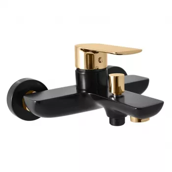 Grifería de bañera empotrada DVT554.5CMATZ con conmutador automático, negro mate/oro