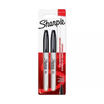 DYMO Sharpie Rotulador permanente de punta fina negro (pack de 2)
