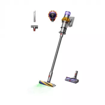 Aspirador de batería Dyson V15 Detect Absolute, acero inoxidable, 240AW, pantalla LCD, 60 min de autonomía