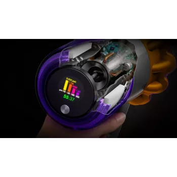 Aspirador escoba 2 en 1 Dyson V15s Detect Submarine, en seco y en húmedo, sin bolsa, 0,77 L, Nickel/Amarillo