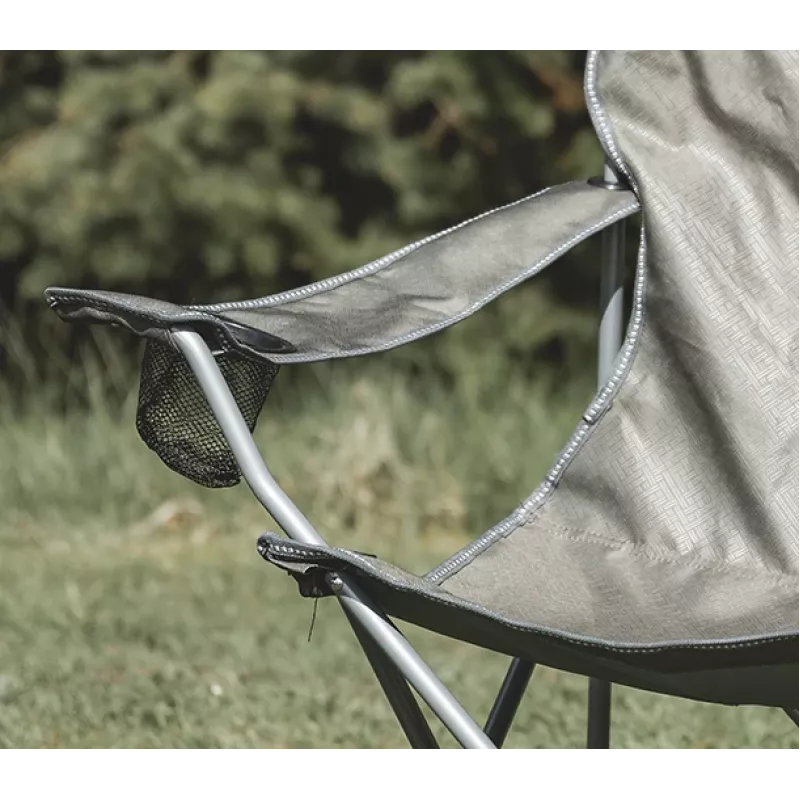 Easy Camp Spruce Silla de camping plegable con brazos - Gris oscuro, capacidad 110 kg