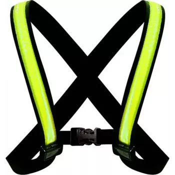 EasyPix StreetGlow L/XL chaleco de seguridad LED para adultos - recargable, 3 modos, negro