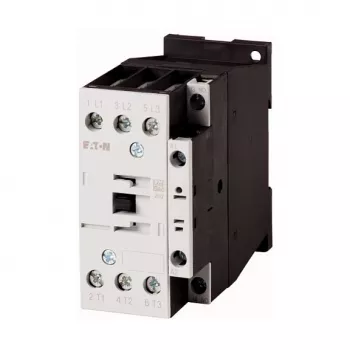 Eaton DILM32-10 Contactor de potencia – 3 polos + 1 contacto auxiliar NA, bobina 230V AC 50/60Hz, 15kW @ 400V AC-3, 32A, conexiones por tornillo, IP20, 277268