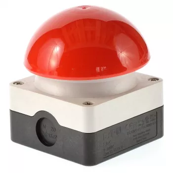 EATON FAK-R/KC11/I pulsador de pie/palma con seta, 1NC+1NO, rojo, 230V AC, 6A, IP67, momentáneo, montaje en panel