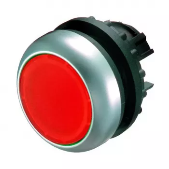 Actuador de pulsador luminoso Eaton M22-DL-R, plano, rojo, momentáneo, 22,5 mm