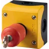 Eaton M22-PVS/KC11/IY pulsador de seta de emergencia con accionamiento por llave, 1NC/1NO, 22,5 mm, IP66, rojo